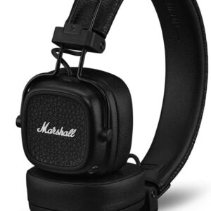 Marshall Major V Bluetooth Wireless Headphones, 100 Hours Playtime-Black