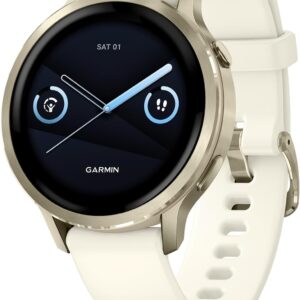 Garmin Venu 4 41mm - GPS Smartwatch, AMOLED Touchscreen, 24/7 Advanced Health & Fitness, 80+ sports apps, Flashlight, ECG app, Sleep Tracking, Fitness coach, up to 10 days battery life,Lunar Gold/Bone