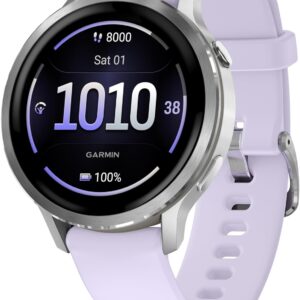 Garmin Venu 4 41mm - GPS Smartwatch, AMOLED Touchscreen, 24/7 Advanced Health & Fitness, 80+ sports apps, Flashlight, ECG app, Sleep Tracking,Fitness coach,up to 10 days battery life,Silver/Periwinkle